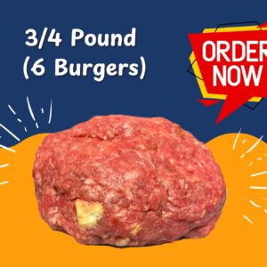 3/4 Pound Handmade AAA Lean Burgers – Thick and Juicy Gourmet Patties